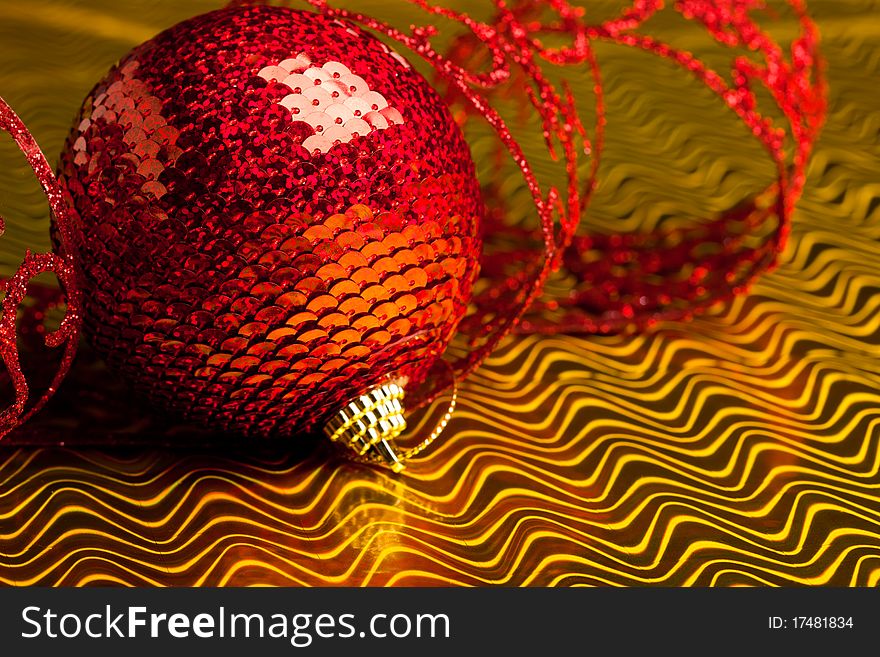 Christmas decoration ball with ribbon