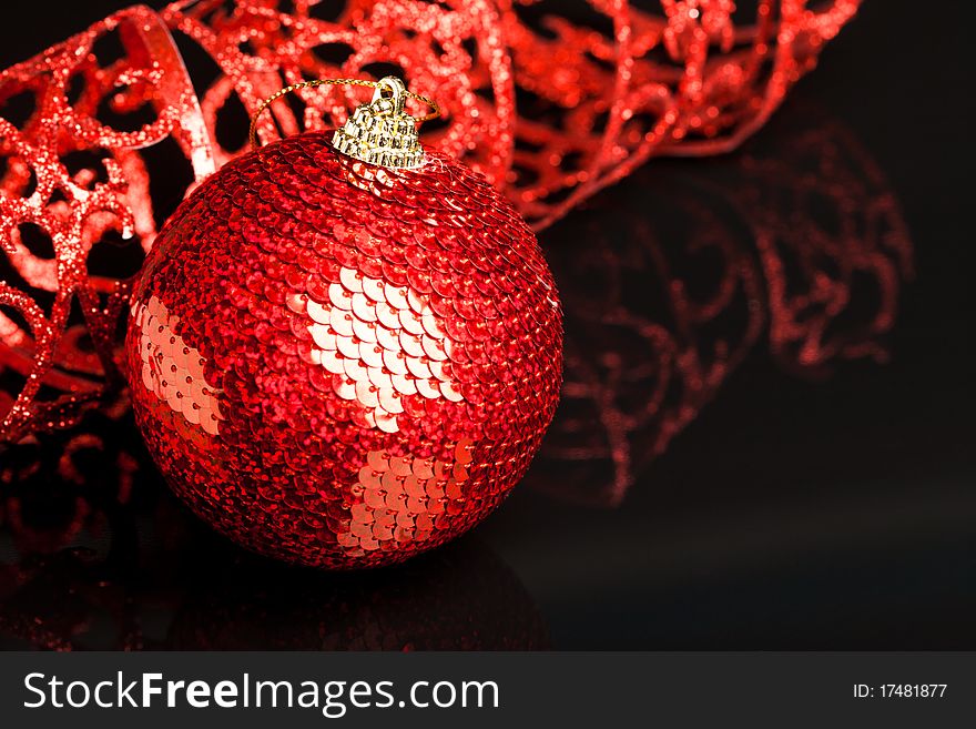 Christmas decoration ball with ribbon