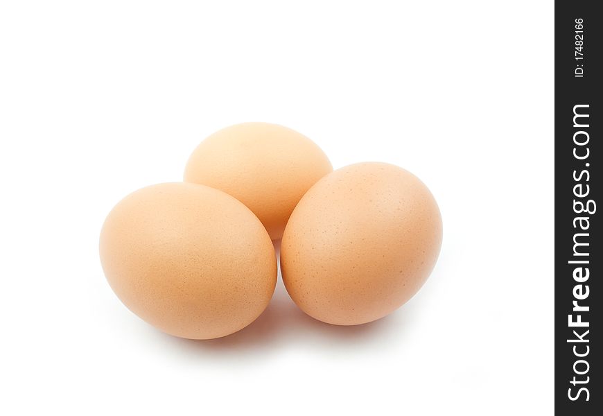 Three Eggs on white background