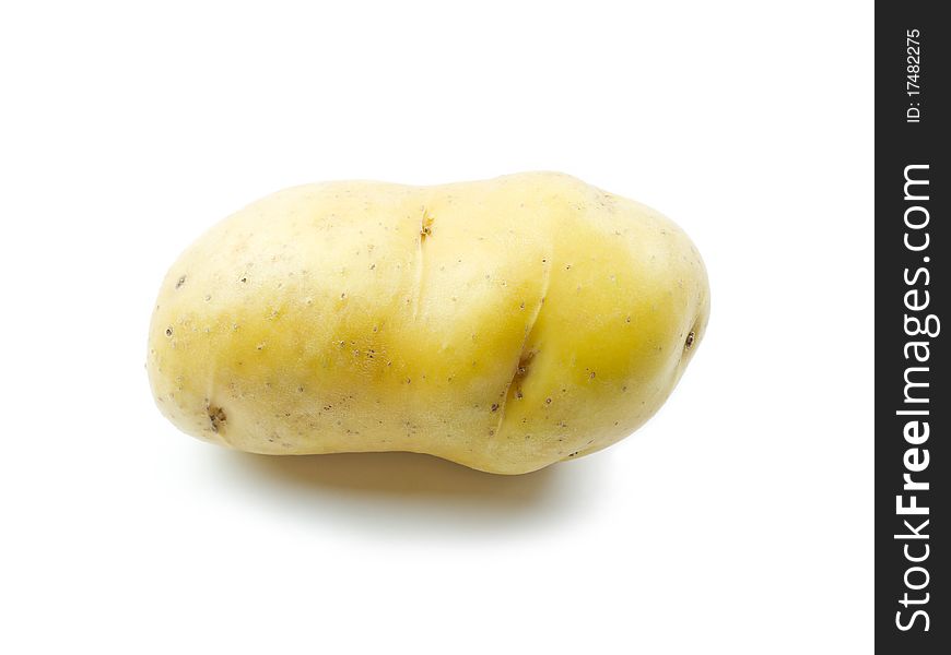 Raw Potato on white background