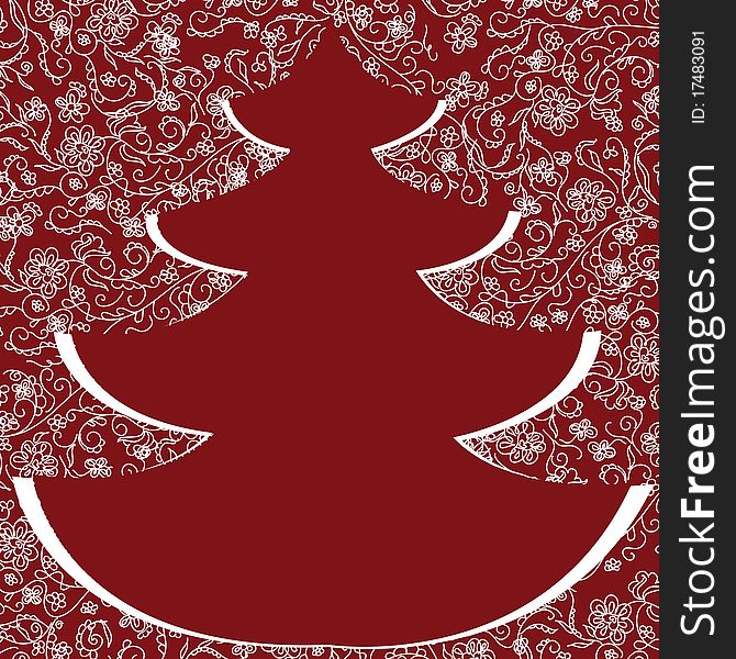 Abstract Christmas background with spruce of pattern