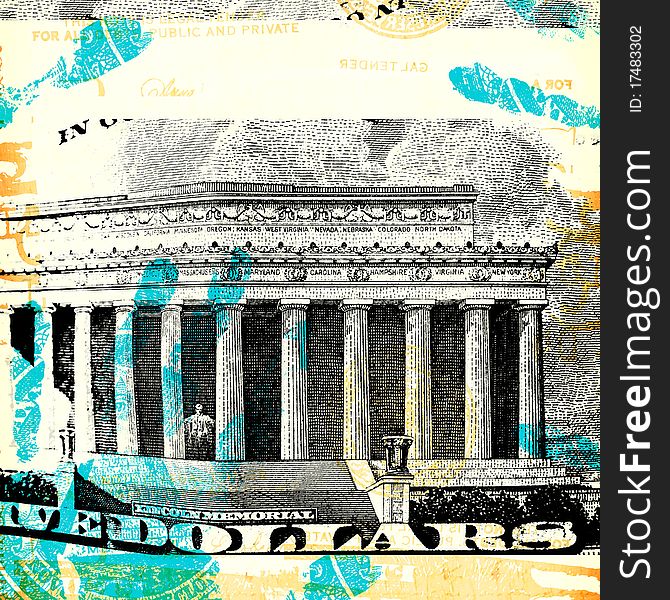 Abstract US dollar with text for background