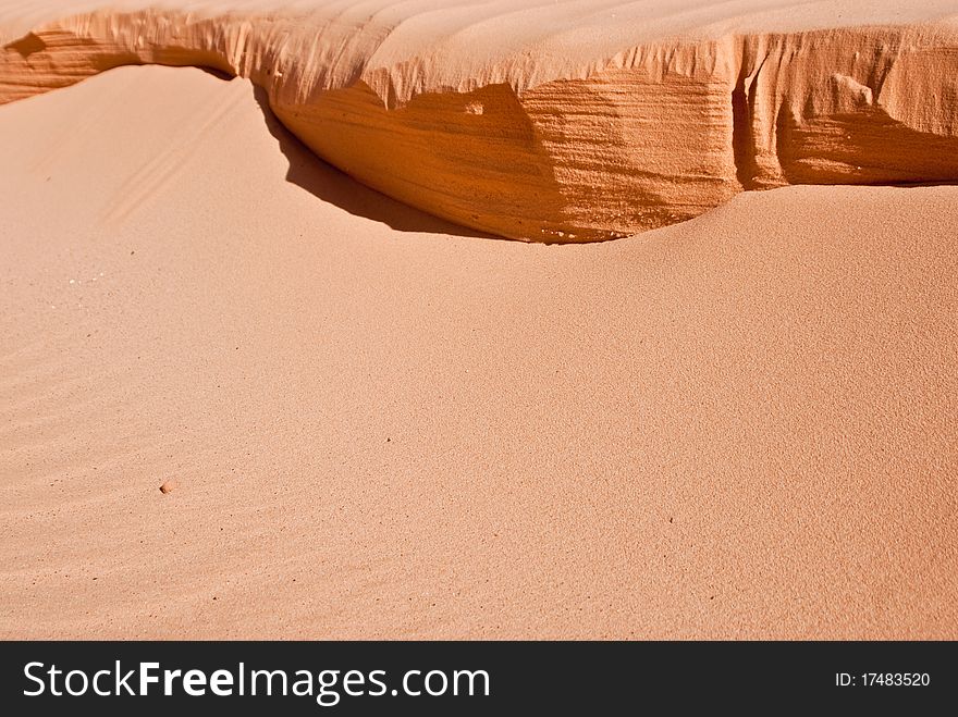 Ridges of orange sand in Southwest desert