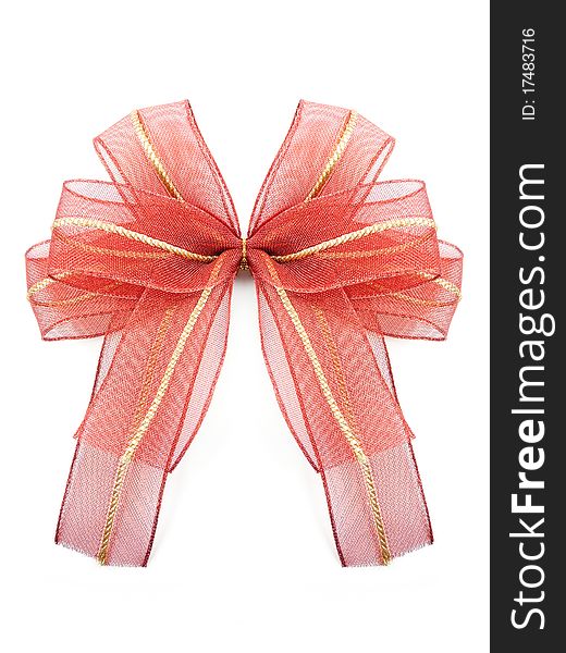 Red Bow on white background