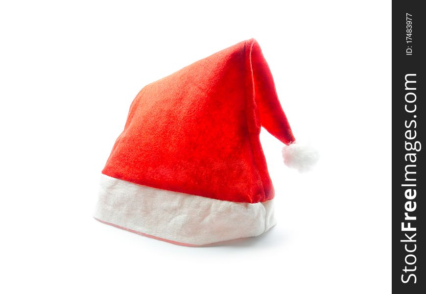 Santa claus hat on white background