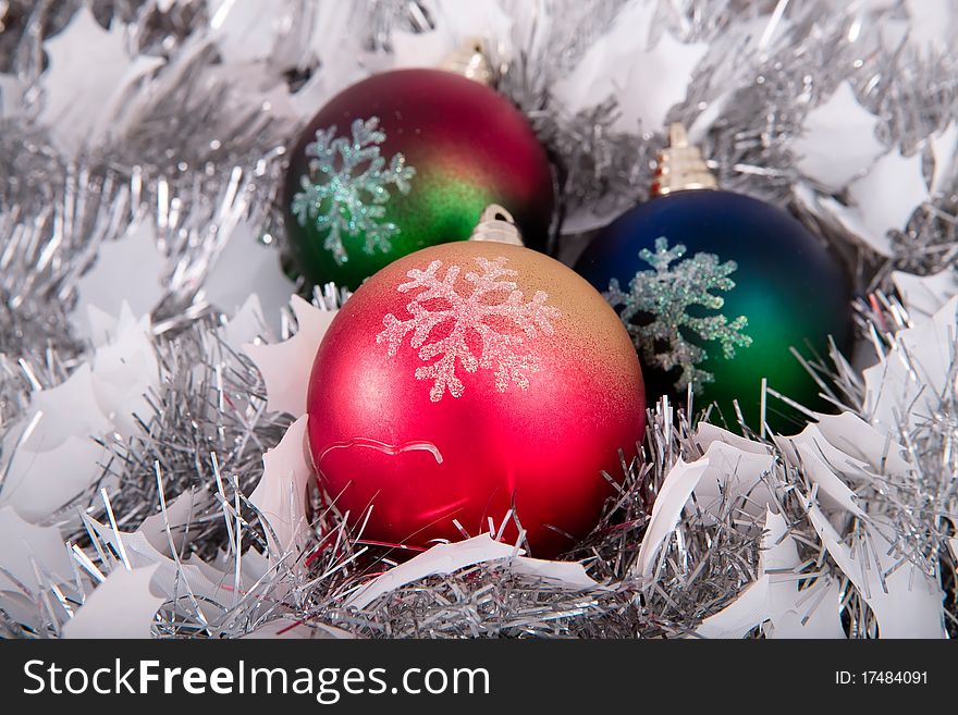 Christmas decoration wiht three balls. Christmas decoration wiht three balls