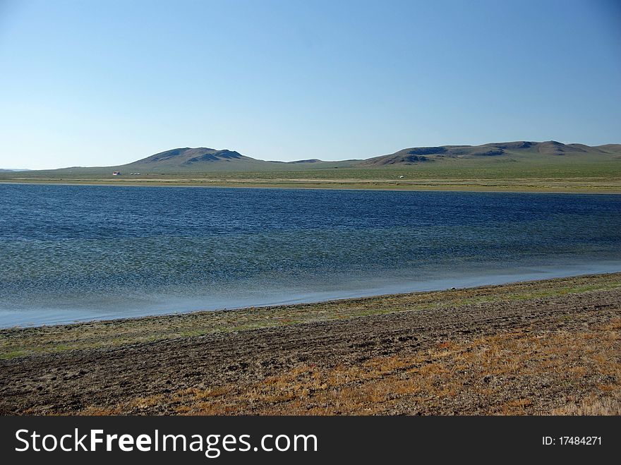 A lake in Mongolia, in Asia