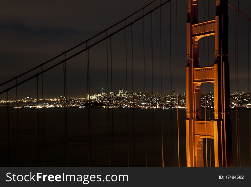 Golden Gate Bridge At Night