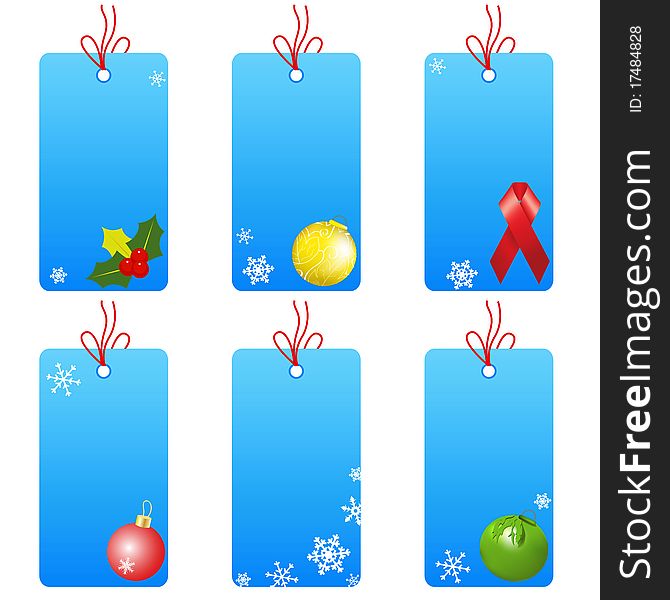 Set christmas tablets on a white background