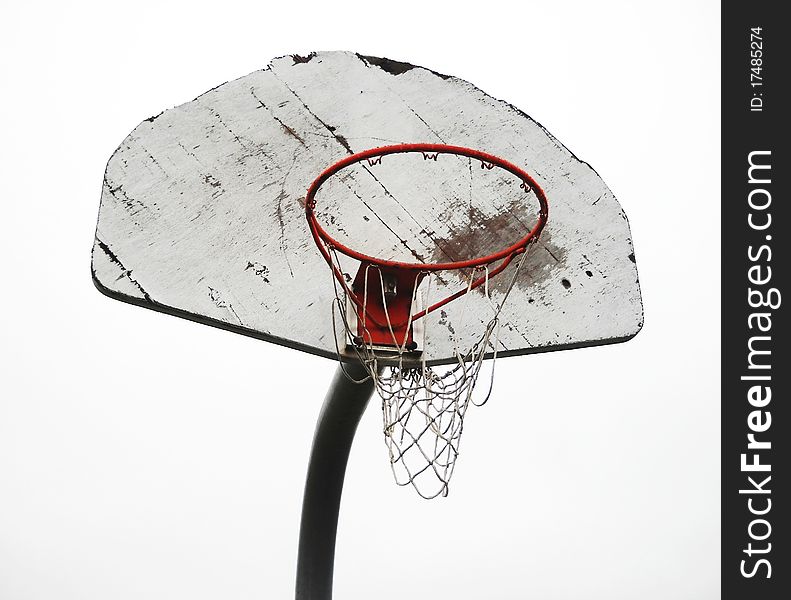 A worn and sad basketball net