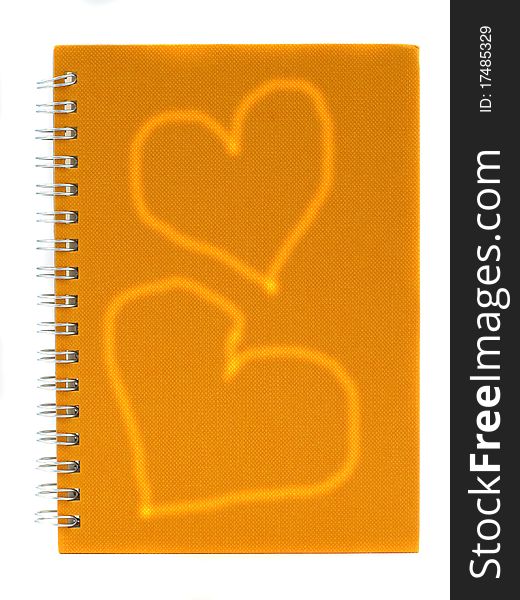 Two heart on the yellow note book