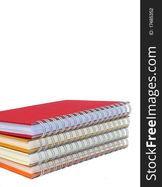 Note book tower on white background