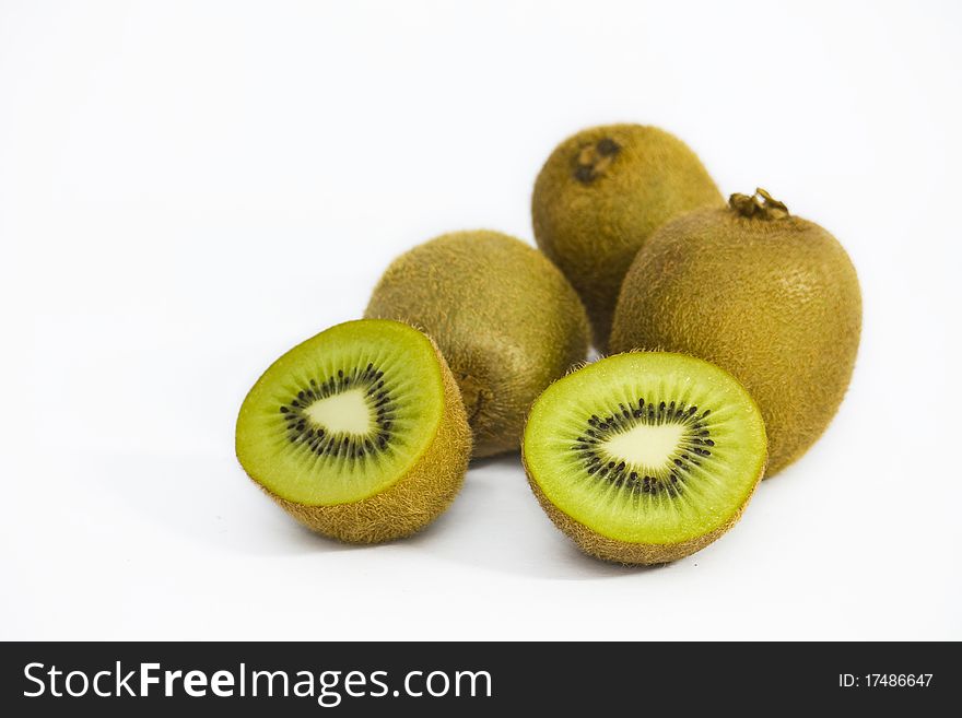 Kiwi fruit isolated on white background.