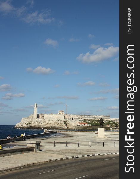 Morro Castle Havana Cuba with a blue sky. Morro Castle Havana Cuba with a blue sky