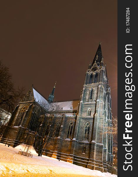 The Neo-Gothic Saint Ludmila Church in Prague, Czech Republic. The Neo-Gothic Saint Ludmila Church in Prague, Czech Republic.