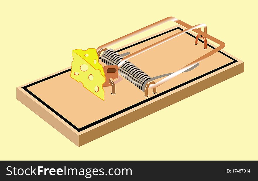This image represents a mouse trap with cheese