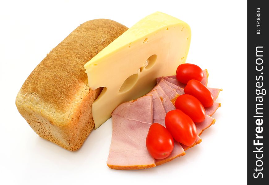 Cheese with a meat and tomatoes