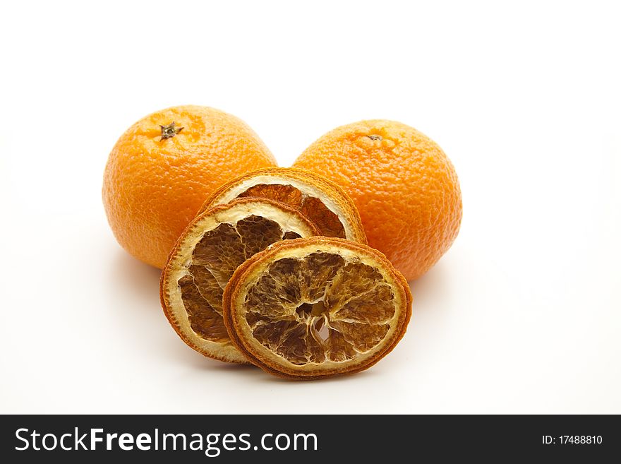 Tangerines with shell and lemon. Tangerines with shell and lemon