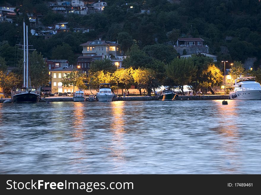 Night scene of bosporus istanbul