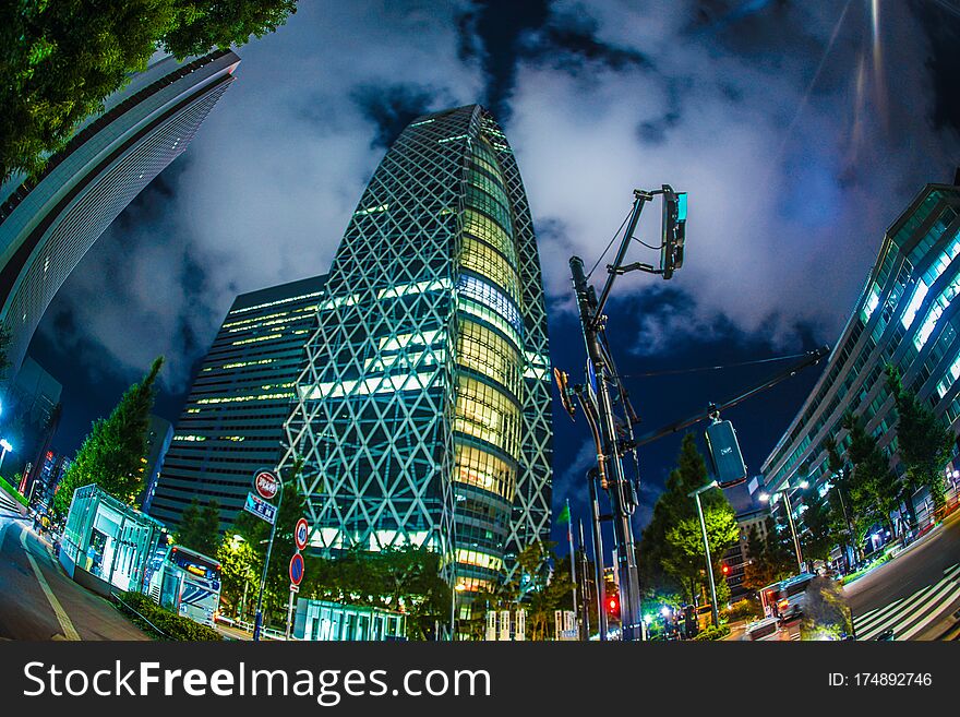 Tokyo Shinjuku of skyscrapers night view. Shooting location :  Tokyo metropolitan area