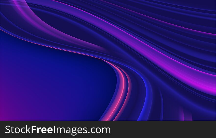 A vector illustration of abstract gradient streaks in curvy shape and in purple color. A vector illustration of abstract gradient streaks in curvy shape and in purple color