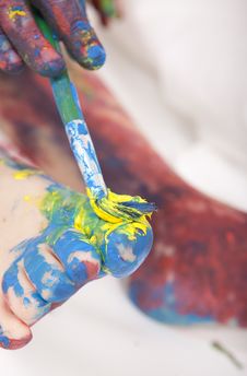 Free Baby And Paint Stock Images - 17492024