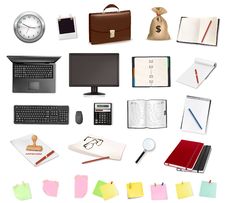 Business And Office Supplies. Vector. Royalty Free Stock Photos Business And Office Supplies. Vector. Royalty Free Stock Photos