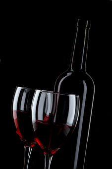 Bottle And Glass Of Red Wine Royalty Free Stock Photo Bottle And Glass Of Red Wine Royalty Free Stock Photo