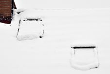 Roof Covered By Deep Snow Stock Photography