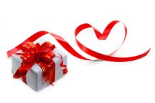Gift Box With Red Bow Stock Image Gift Box With Red Bow Stock Image