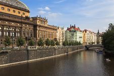 Vltava River Embankment, Prague, Czech Republic Royalty Free Stock Photography Vltava River Embankment, Prague, Czech Republic Royalty Free Stock Photography