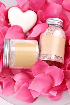Bottles Of Bathing Salt Royalty Free Stock Images Bottles Of Bathing Salt Royalty Free Stock Images