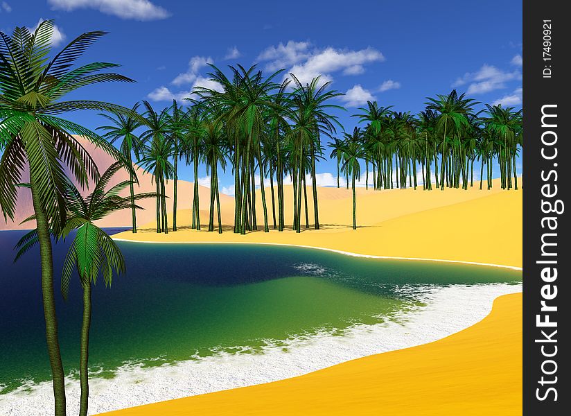 Very bright and colorful tropical landscape. Very bright and colorful tropical landscape