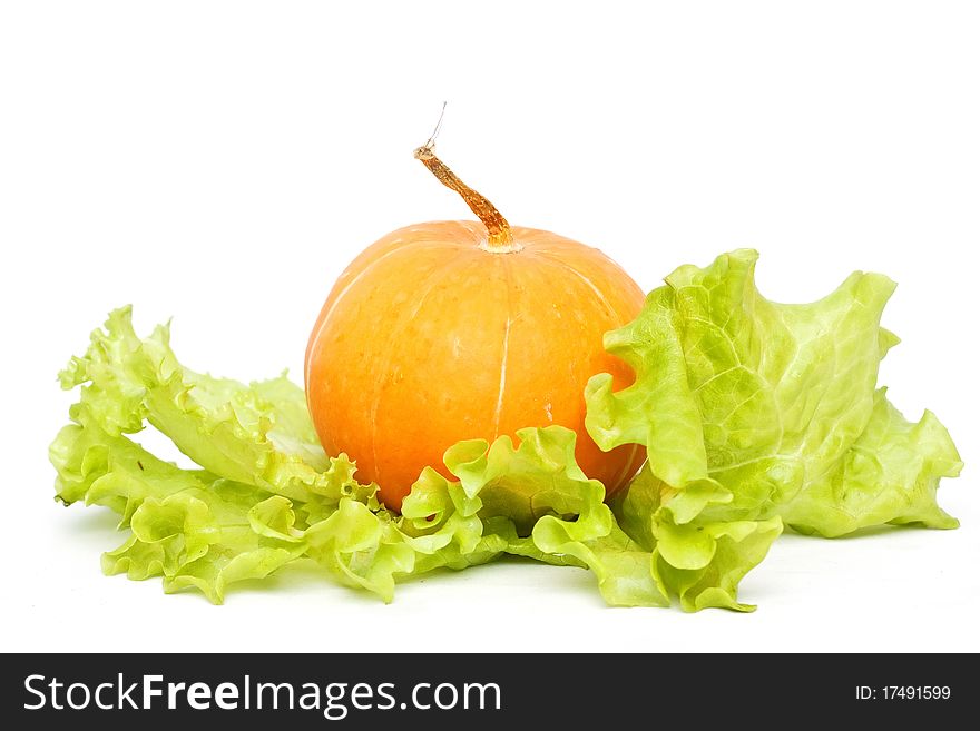 Ripe Pumpkin and green salad
