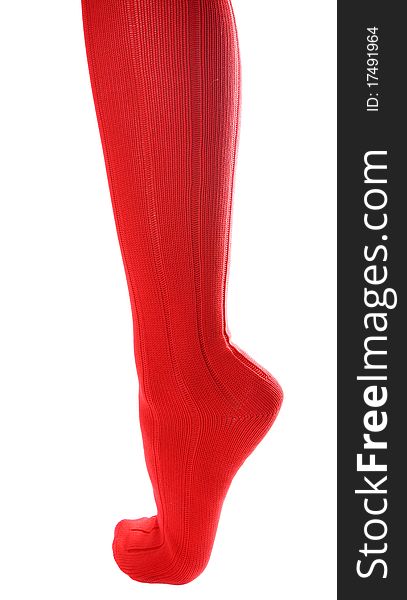 Red Stocking Isolated Over White