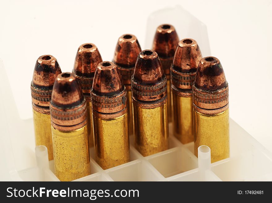 Stock pictures of bullets for use in a rifle or gun