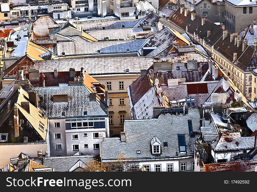 View Over Vienna In Snow