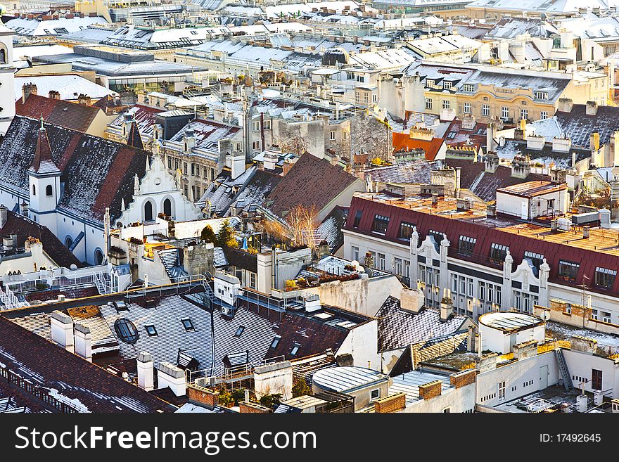 View Over Vienna In Snow