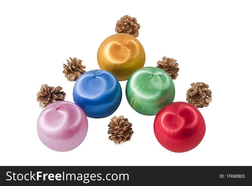 Christmas balls isolated on a white background