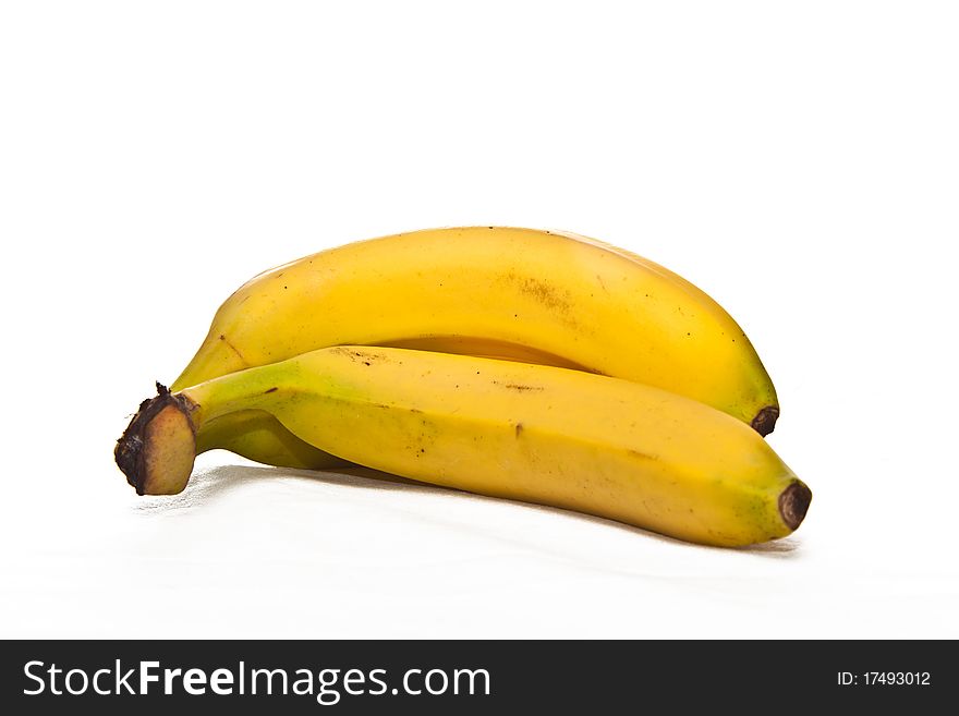 Close up view of banana isolated on white