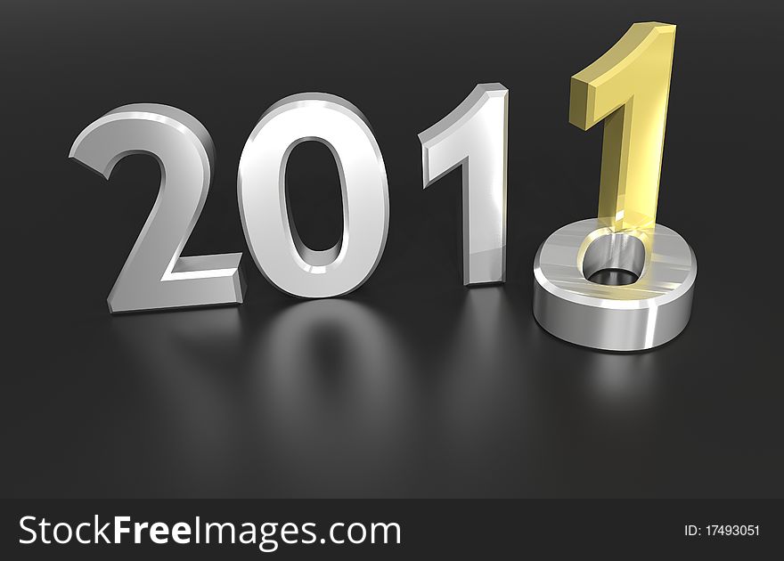 3D rendering of year 2011. 3D rendering of year 2011.