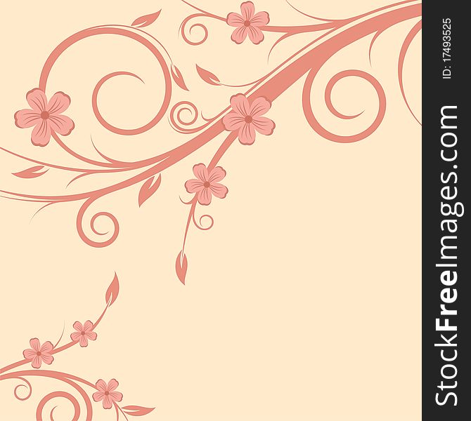 Beautiful abstract background with delicate floral elements. Beautiful abstract background with delicate floral elements