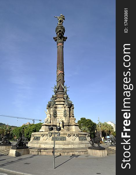Picture of Christopher Columbus column in Barcellona, Spain