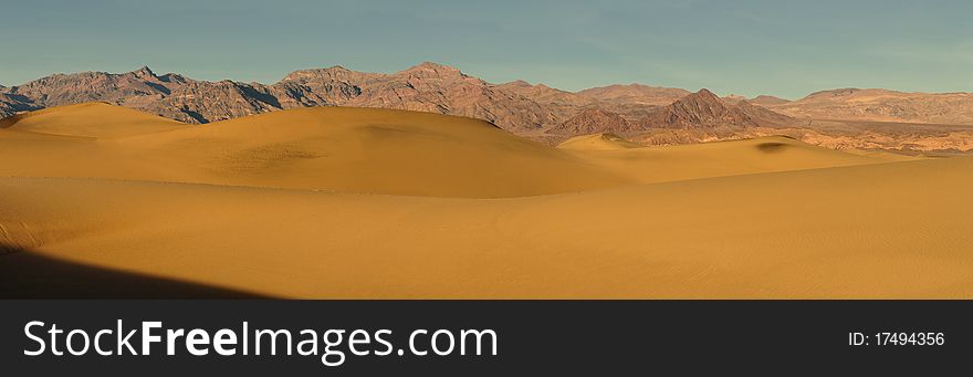 The Mesquite Sand Dunes in Death Valley National Park, California. The Mesquite Sand Dunes in Death Valley National Park, California