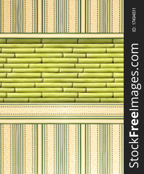 Background with bamboo elements in green tones. Background with bamboo elements in green tones