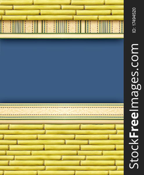 Background with bamboo elements in yellow tones. Background with bamboo elements in yellow tones