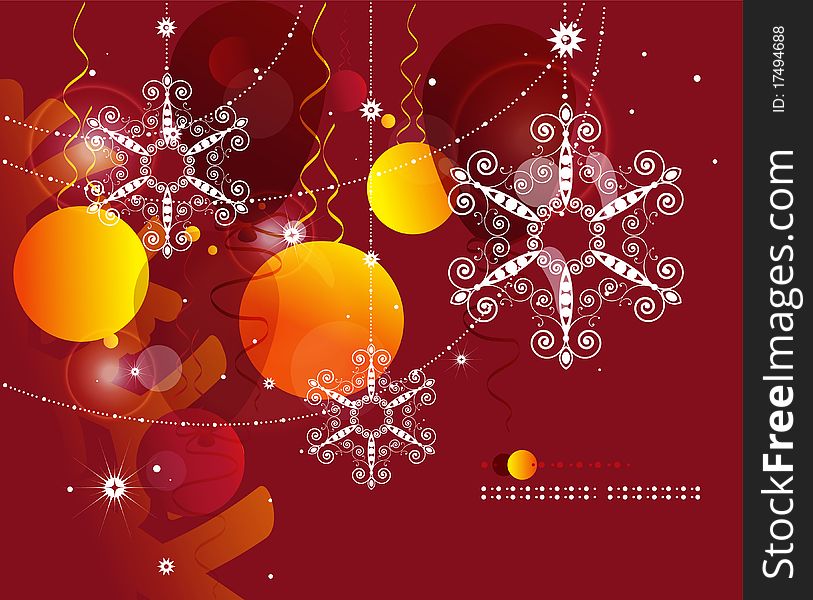 Christmas abstraction, with Christmas trees and lots of snowflakes and ornaments from beads. Christmas abstraction, with Christmas trees and lots of snowflakes and ornaments from beads