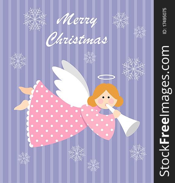 Christmas angel playing the trumpet