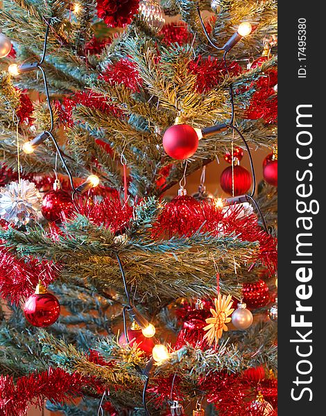 Christmas Decoration On Tree With Light