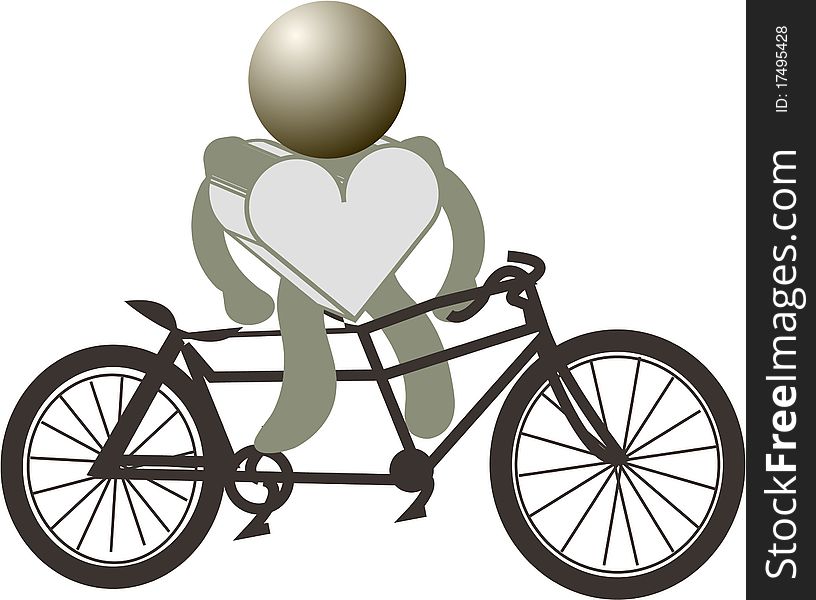 bike abstract figures heart or illustration. bike abstract figures heart or illustration